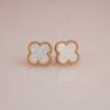 Aretes Trébol Tipo VC Blanco